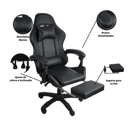 Stillus Ergonomic Gamer Chair with Footrest